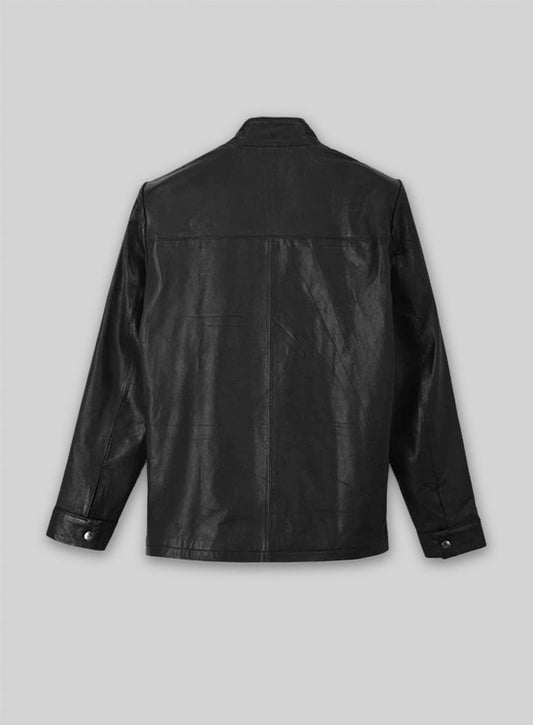 Jackie Chan The Spy Next Door Black Leather Jacket – back view