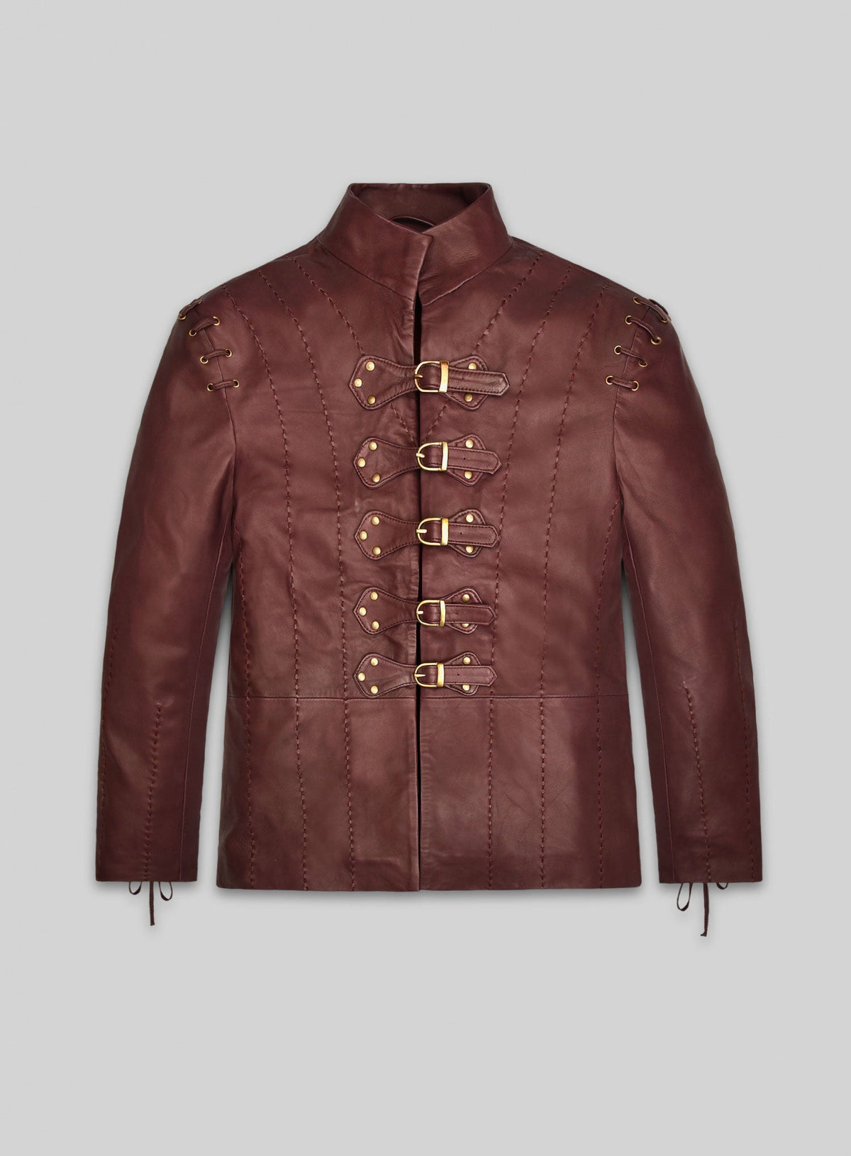 Jaime Lannister GOT Black Leather Jacket – front view
