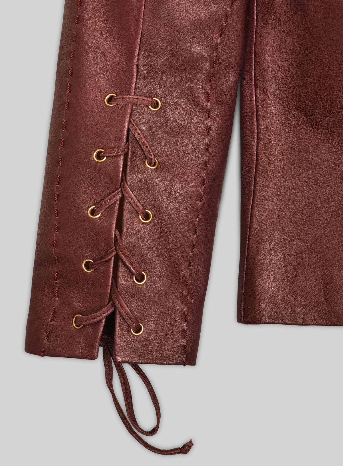 Jaime Lannister GOT Black Leather Jacket – close-up and worn views