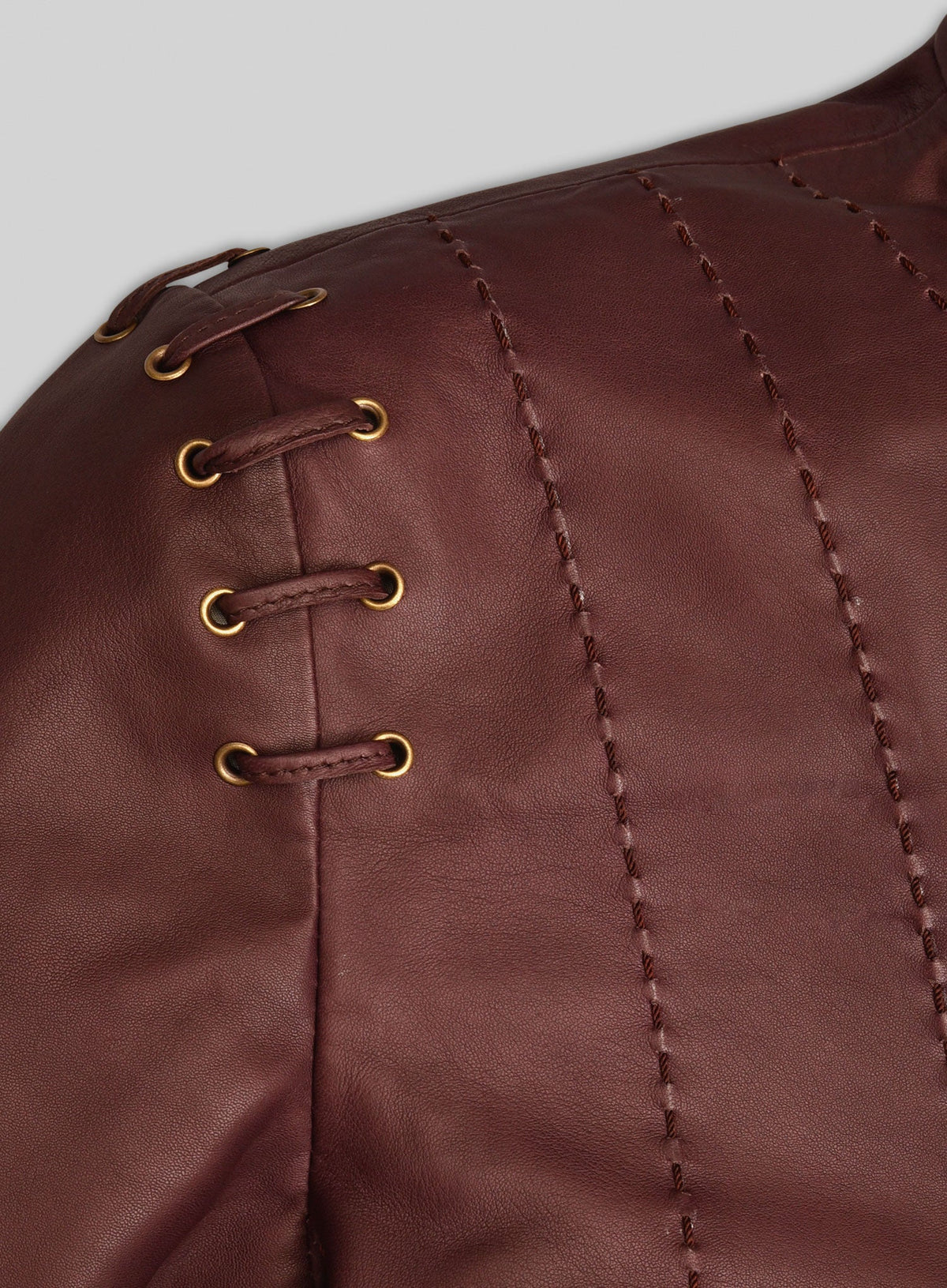 Jaime Lannister GOT Black Leather Jacket – close-up and worn views