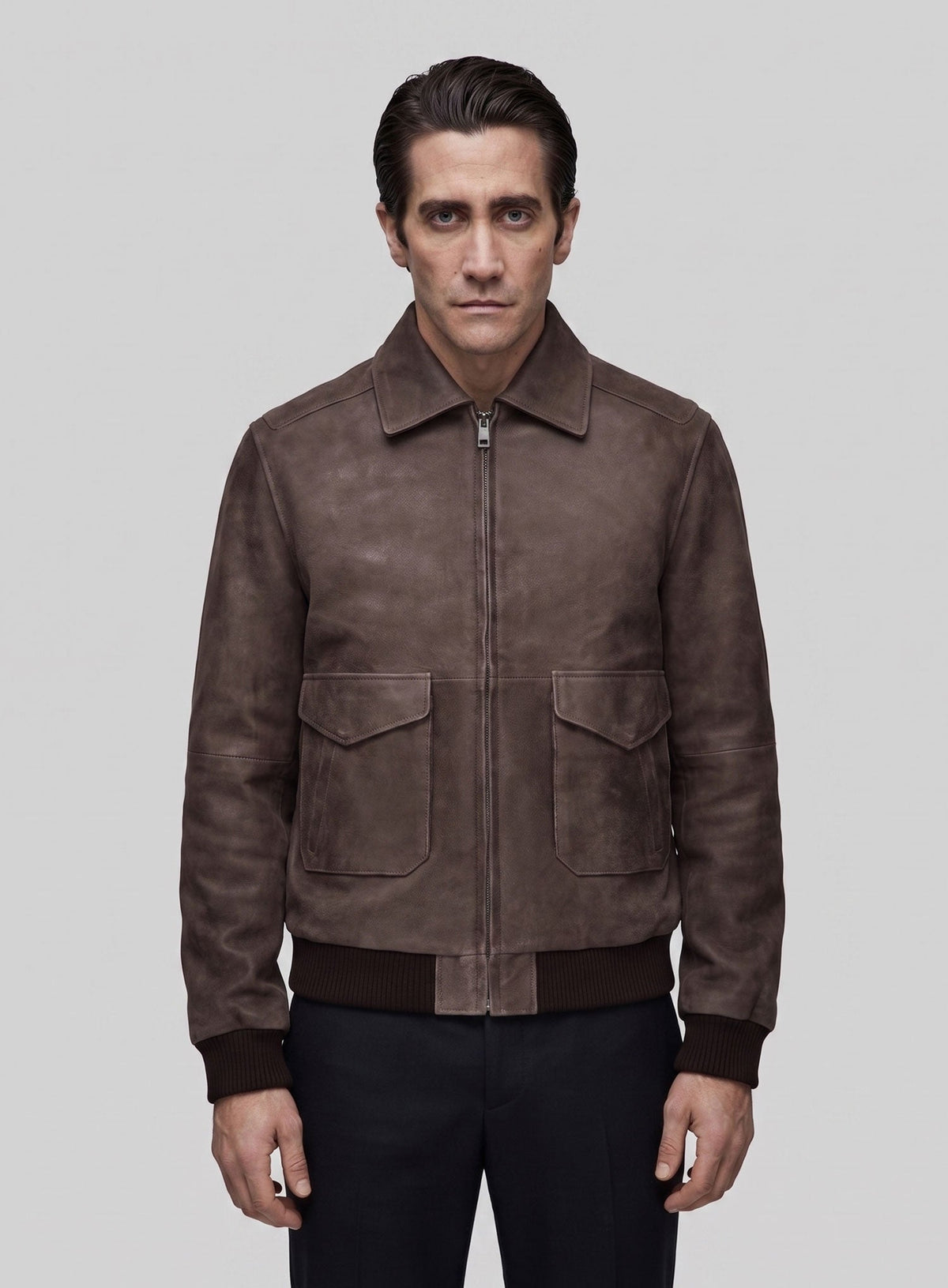 Jake Gyllenhaal Nightcrawler Black Leather Jacket – full product view
