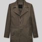 James Franco The Deuce Olive Brown Leather Trench Coat – front view