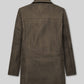 James Franco The Deuce Olive Brown Leather Trench Coat – back view