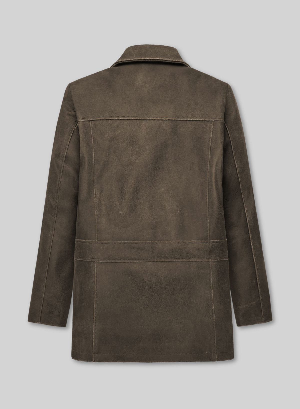 James Franco The Deuce Olive Brown Leather Trench Coat – back view