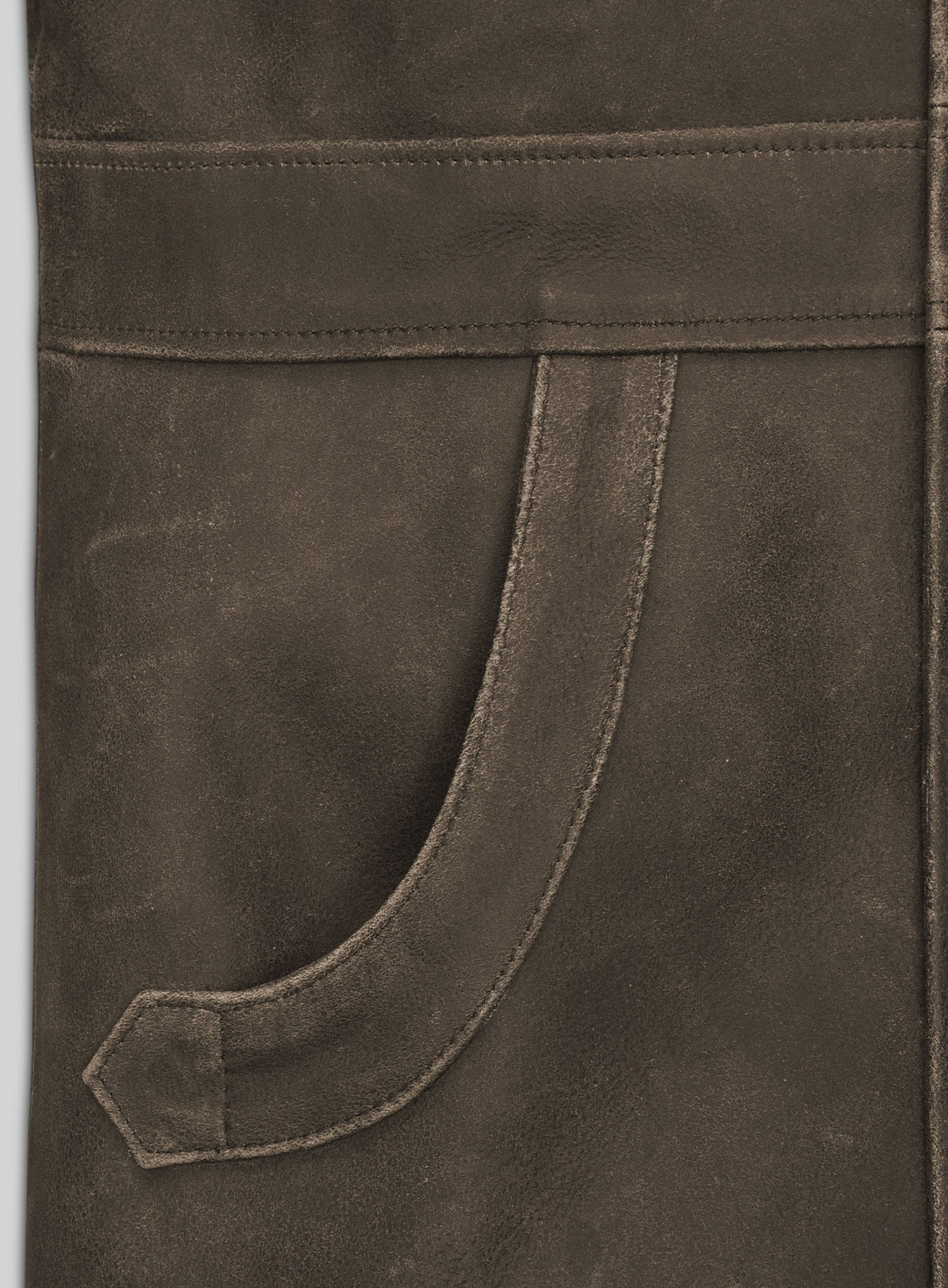 James Franco The Deuce Olive Brown Leather Trench Coat – full product view