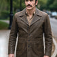 James Franco The Deuce Olive Brown Leather Trench Coat – worn look