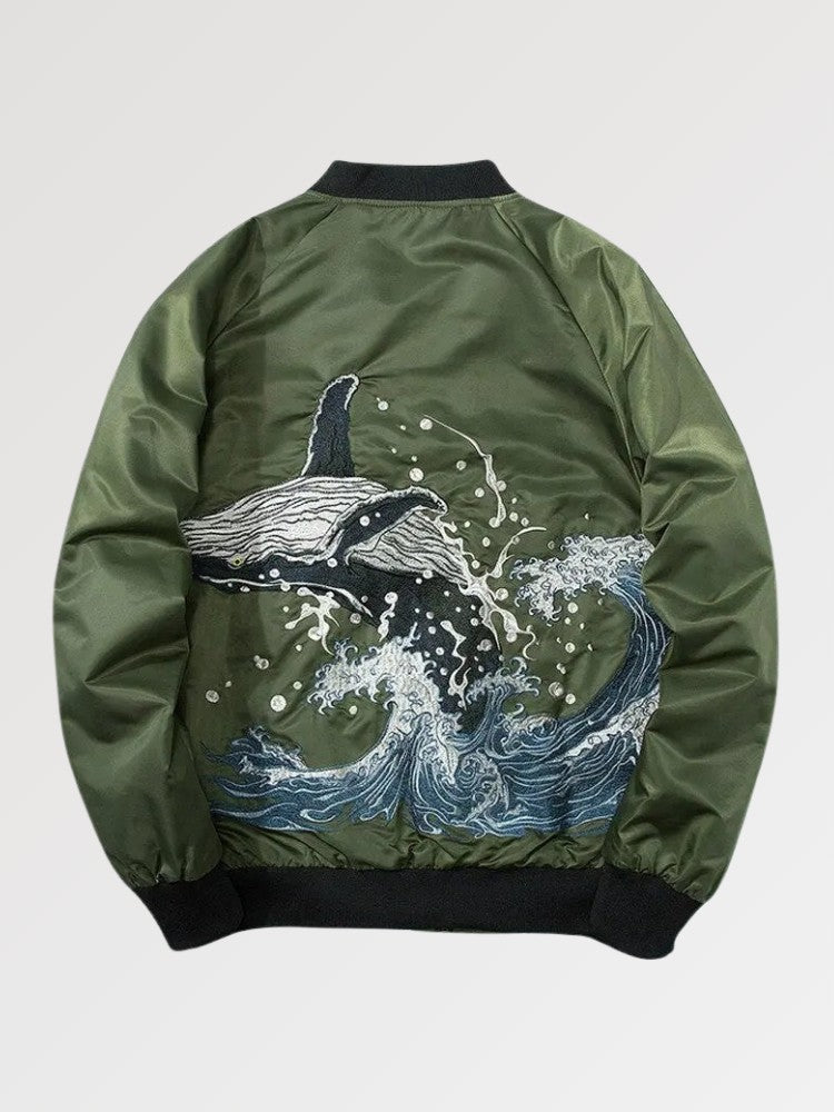 Japanese Bomber Kanagawa Whale 'Kujira' - Sublimation Jacket ( Recreated Edition )