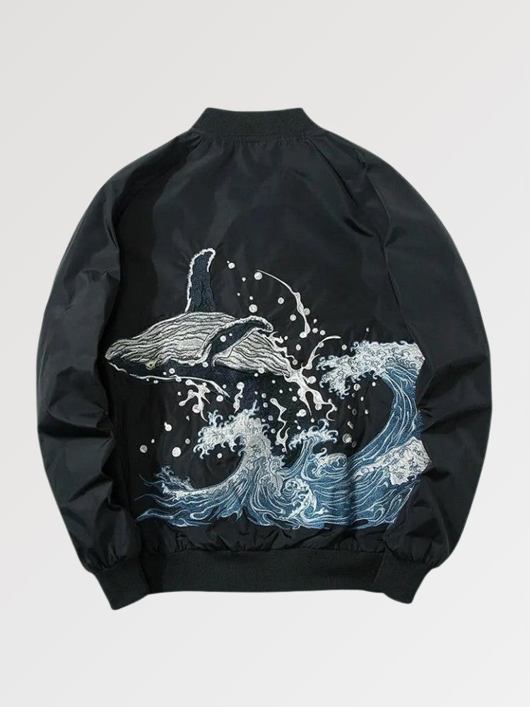 Japanese Bomber Kanagawa Whale 'Kujira' - Sublimation Jacket ( Recreated Edition )