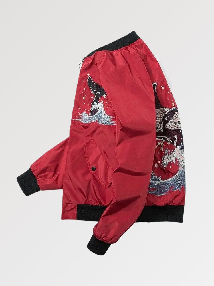Japanese Bomber Kanagawa Whale 'Kujira' - Sublimation Jacket ( Recreated Edition )