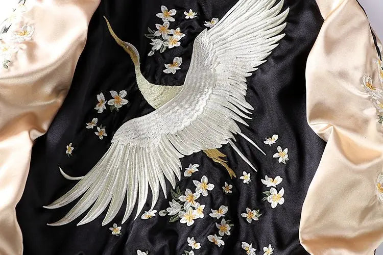 Japanese Cranes Sukajan Jacket 'Enoshima' - Sublimation Jacket ( Recreated Edition )