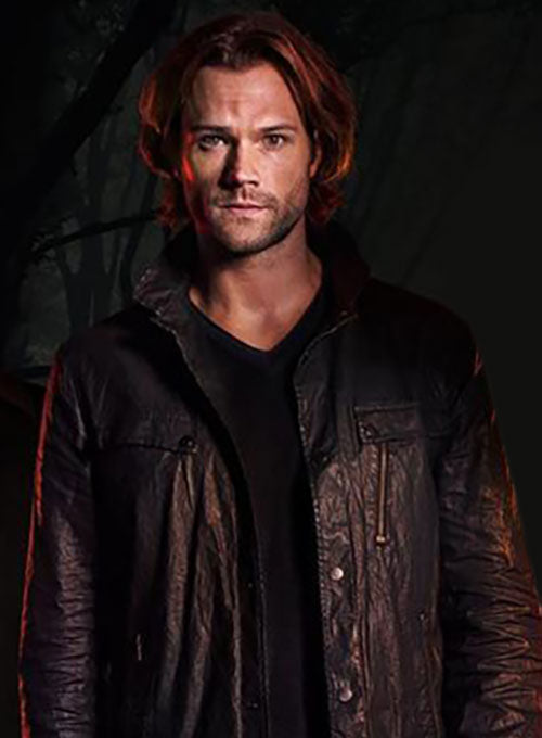 Jared Padalecki Supernatural Black Leather Jacket – alternate view