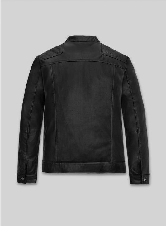 Jason Statham Expend4bles Black Biker Leather Jacket – back view