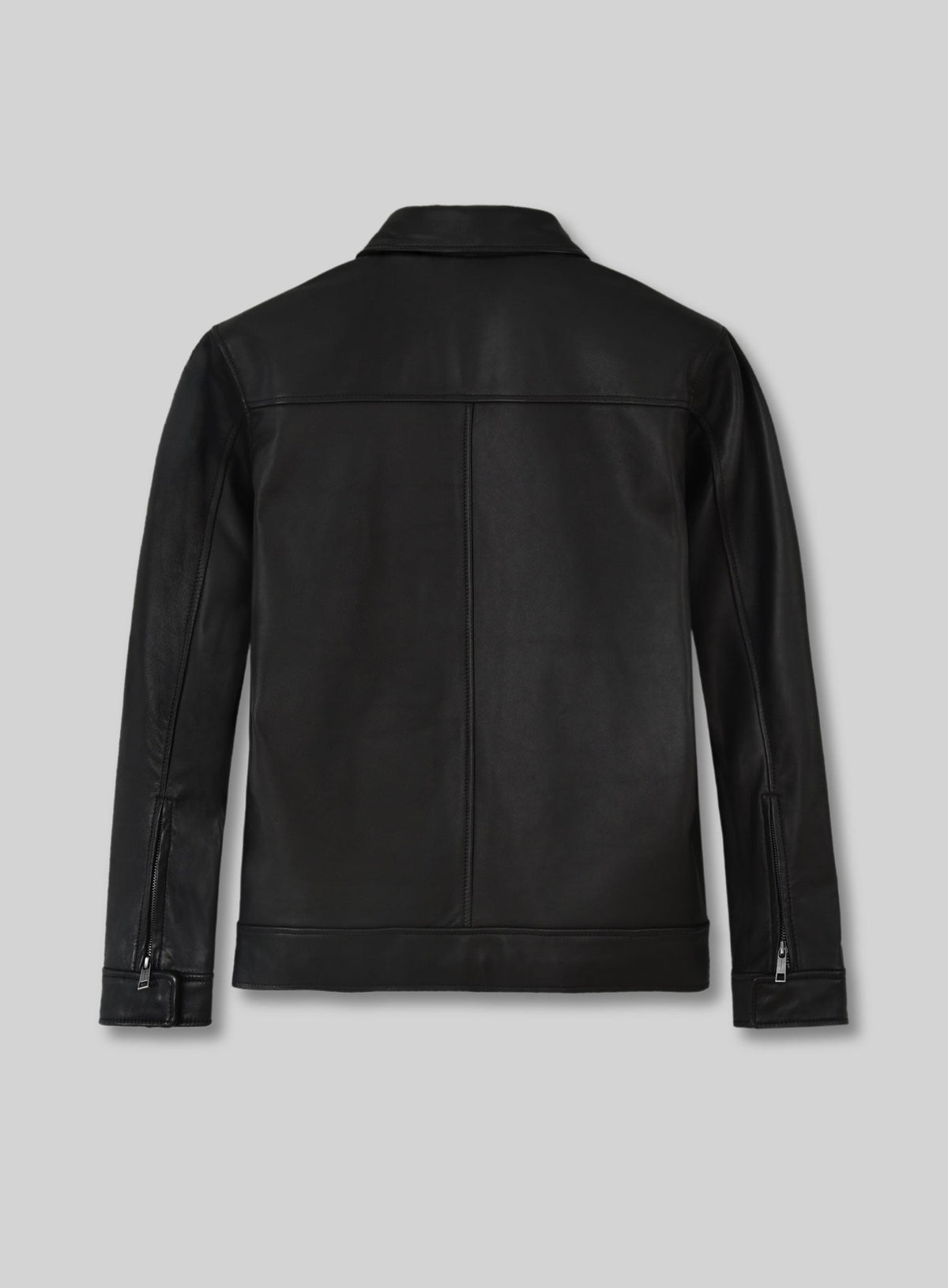 Jason Bateman Black Leather Jacket – back view
