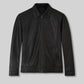 Jason Bateman Black Leather Jacket – front view