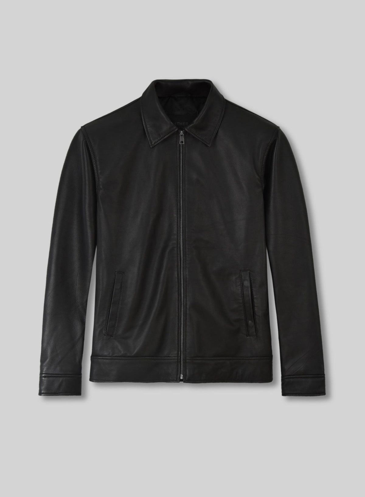 Jason Bateman Black Leather Jacket – front view