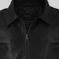 Jason Bateman Black Leather Jacket – close-up detail of hardware and pockets