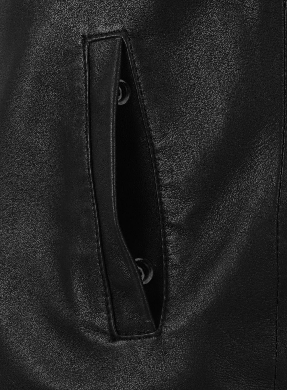 Jason Bateman Black Leather Jacket – close-up detail of leather and stitching
