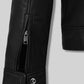 Jason Bateman Black Leather Jacket – close-up detail of hardware and pockets