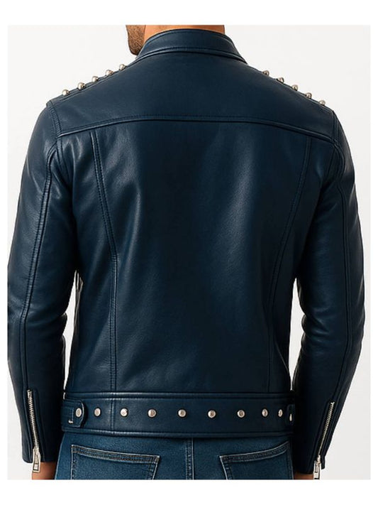 Jaxon Blue Leather Jacket – Men’s Premium Blue Leather Jacket