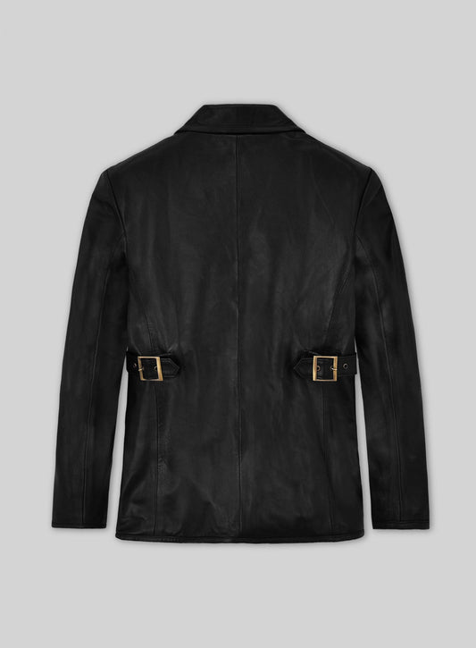 Jean-Claude Van Damme Until Death Black Leather Blazer – back view