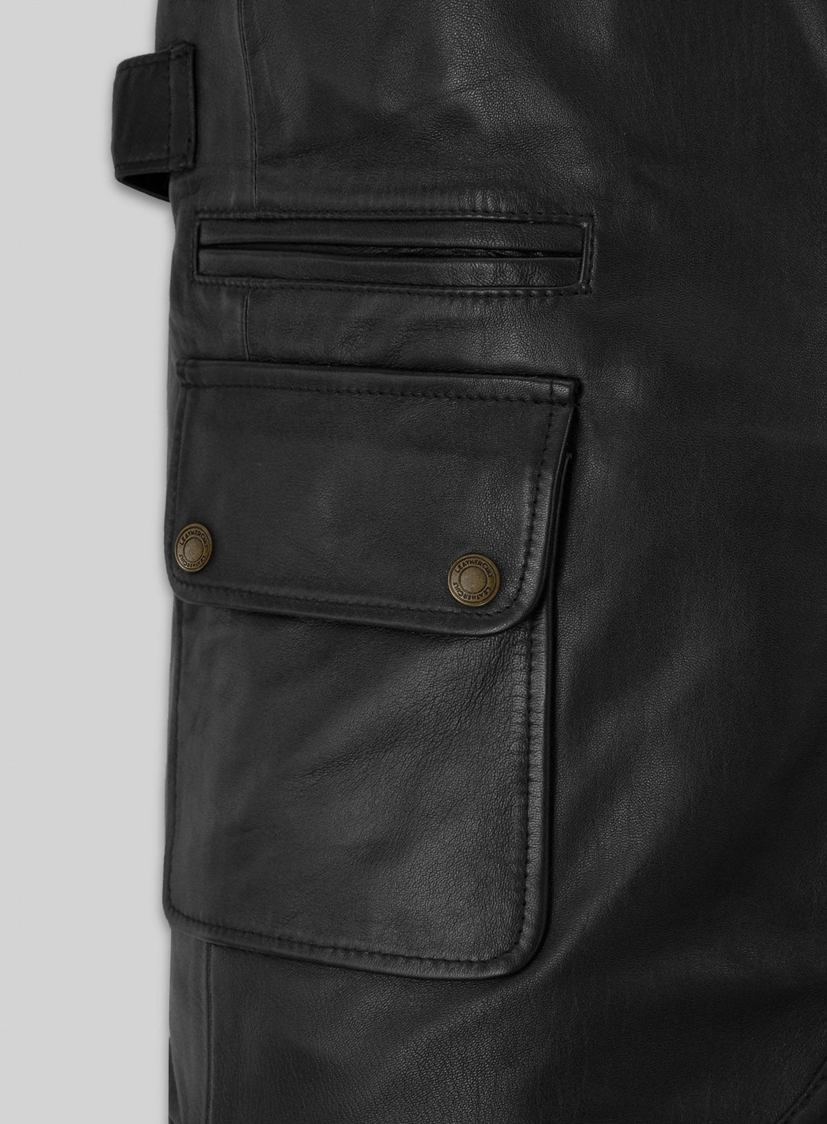 Jean-Claude Van Damme Until Death Black Leather Blazer – close-up and worn views
