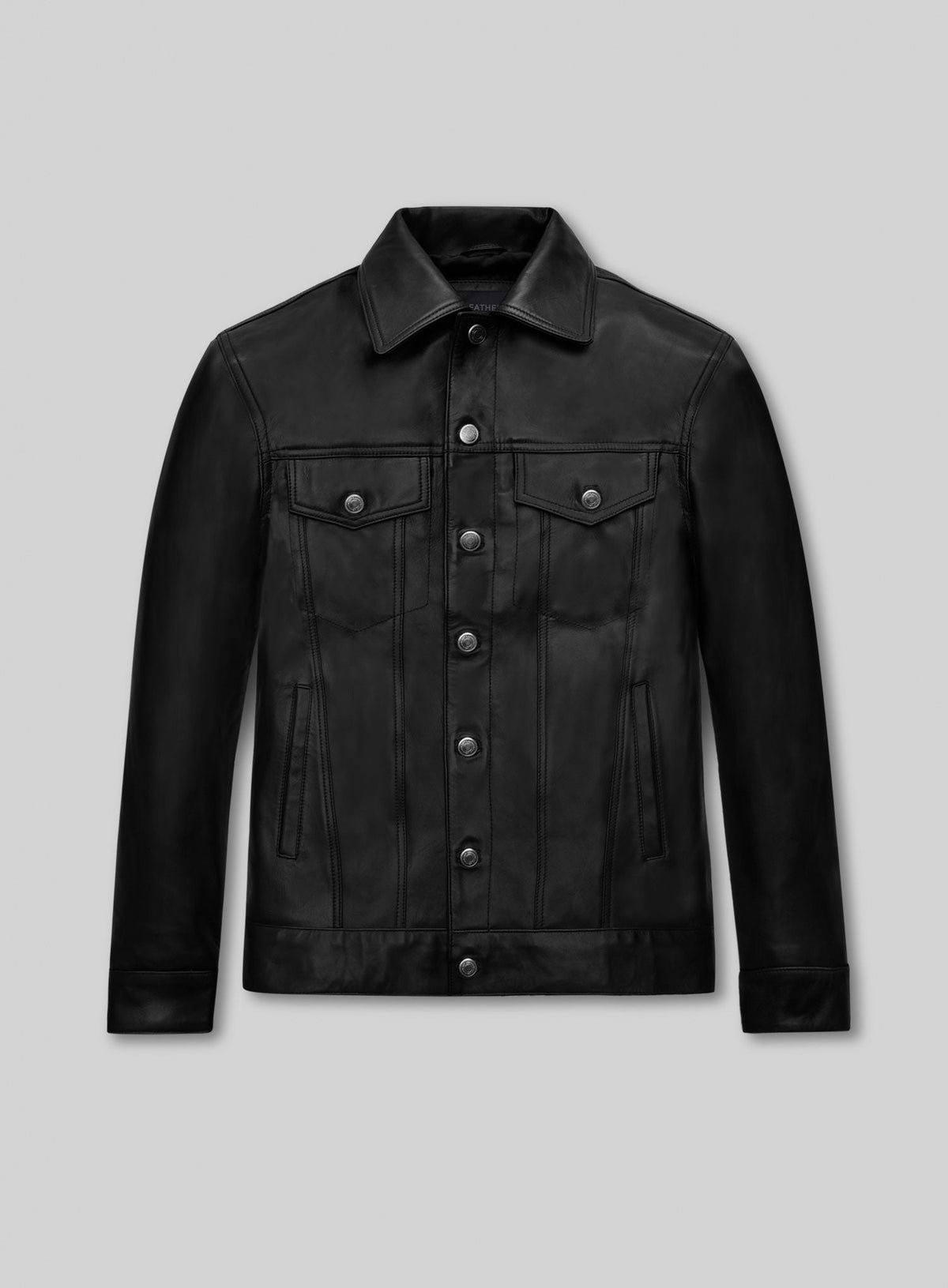 Jeff Goldblum Dominion Premiere Black Leather Jacket – front view