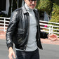 Jeff Goldblum Black Bomber Leather Jacket – Jeff Goldblum wearing the look, photo 2