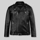 Jeffrey Morgan Walking Dead Black Leather Biker Jacket, product view 1