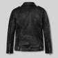 Jeffrey Morgan Walking Dead Black Leather Biker Jacket, product view 2