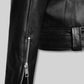 Jeffrey Morgan Walking Dead Black Leather Biker Jacket, product view 3