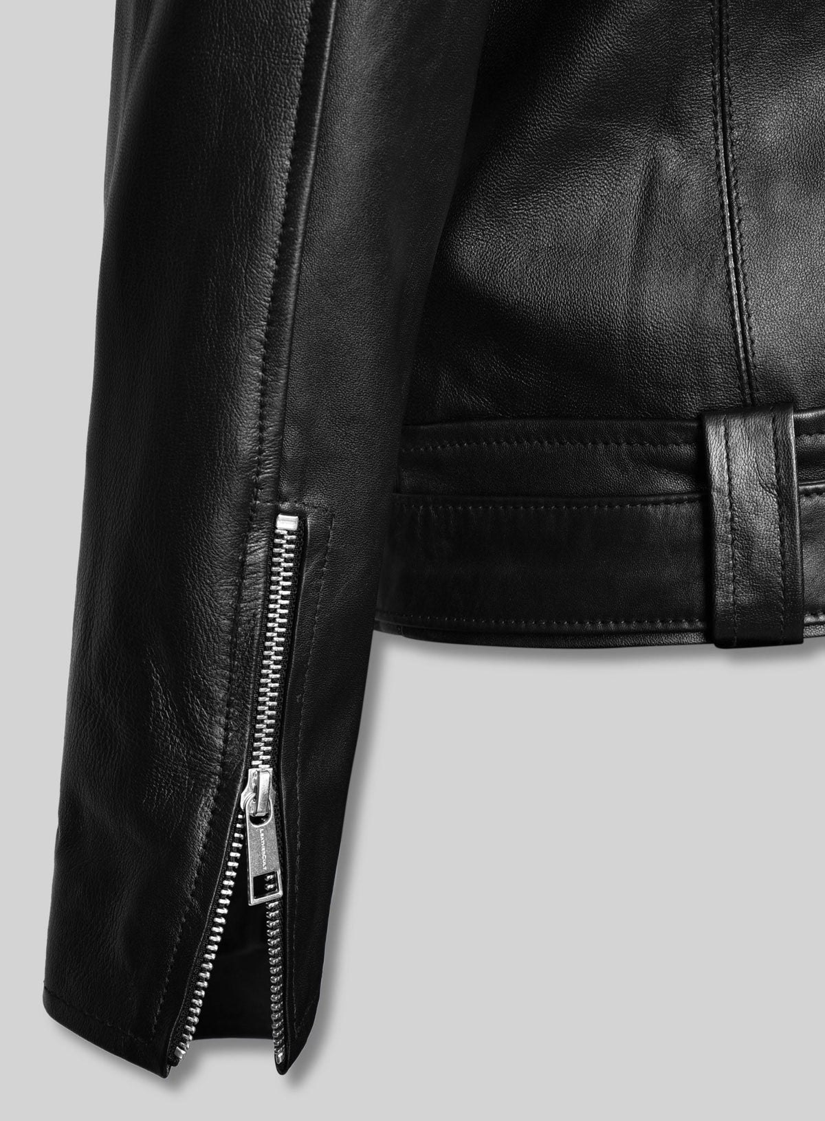 Jeffrey Morgan Walking Dead Black Leather Biker Jacket, product view 3