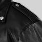Jeffrey Morgan Walking Dead Black Leather Biker Jacket, product view 4