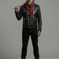 Jeffrey Morgan Walking Dead Black Leather Biker Jacket, product view 6
