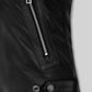 Jena Malone Black Leather Jacket – close-up and worn views