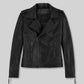 Jennifer Aniston Black Leather Jacket – front view