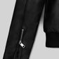 Jennifer Aniston Black Bomber Leather Jacket – close-up and worn views