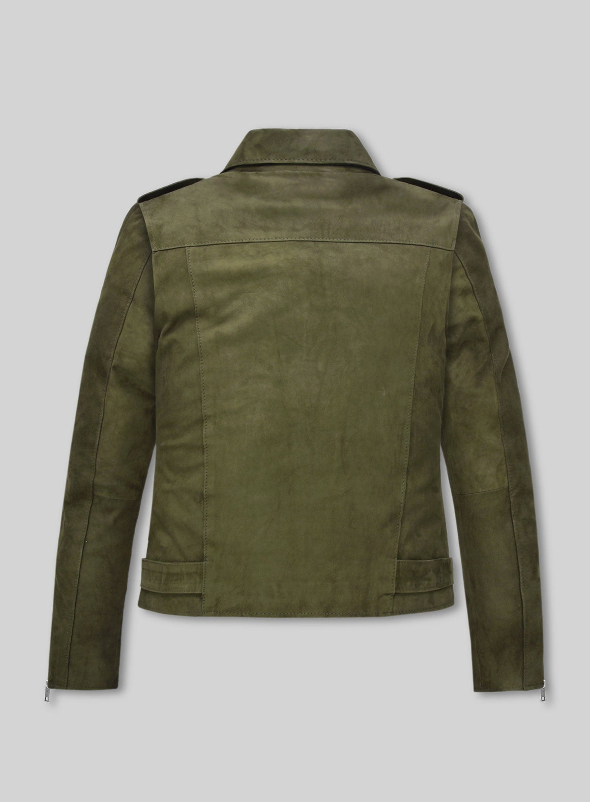 Jennifer Aniston Murder Mystery 2 Olive Green Leather Jacket – back view