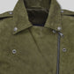 Jennifer Aniston Murder Mystery 2 Olive Green Leather Jacket – close-up and worn views