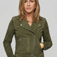 Jennifer Aniston Murder Mystery 2 Olive Green Leather Jacket – full product view