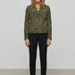 Jennifer Aniston Murder Mystery 2 Olive Green Leather Jacket – close-up and worn views