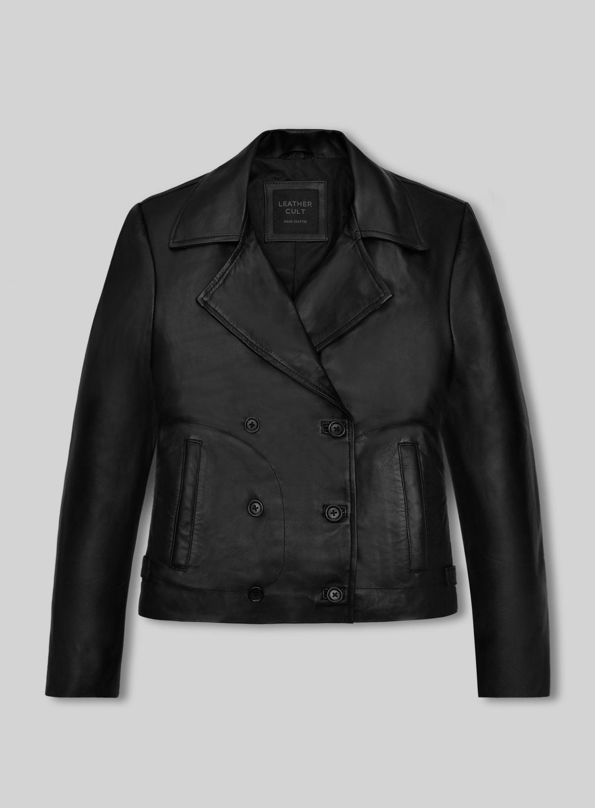 Jennifer Lawrence Black Leather Jacket – front view