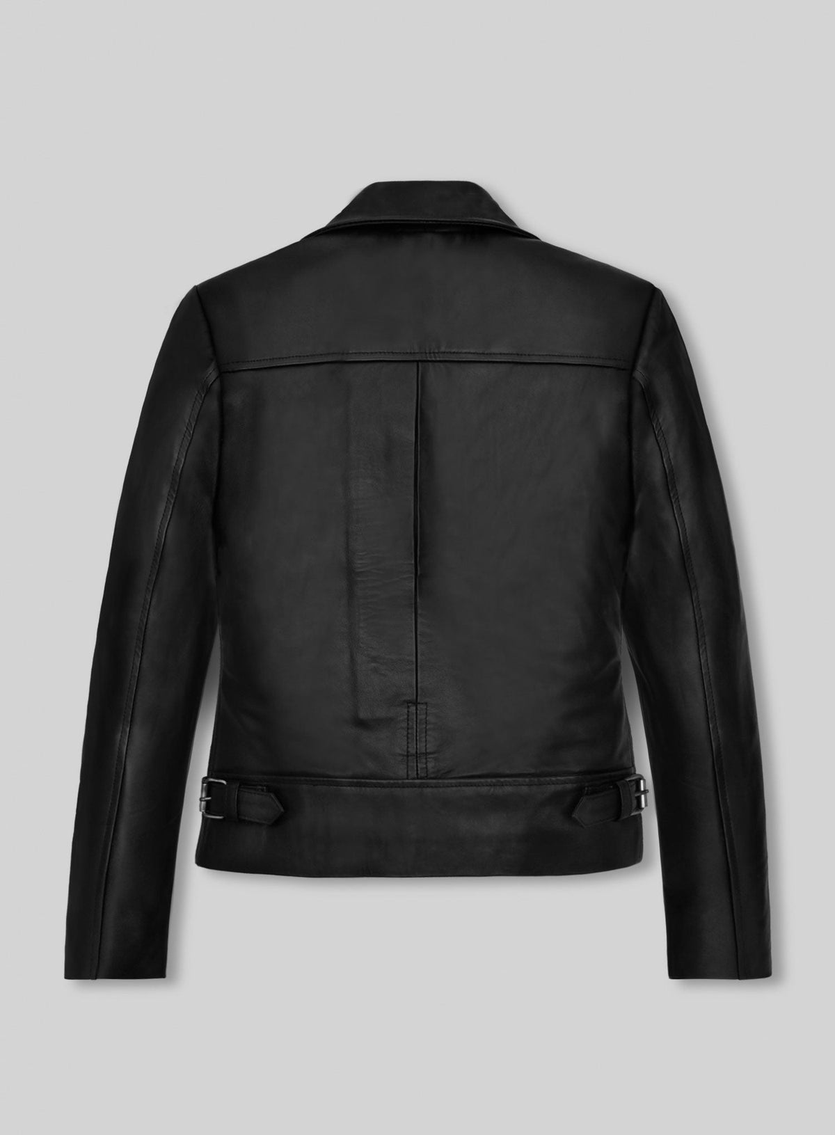 Jennifer Lawrence Black Leather Jacket – back view