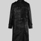 Jennifer Lopez Hustlers Black Leather Trench Coat – back view