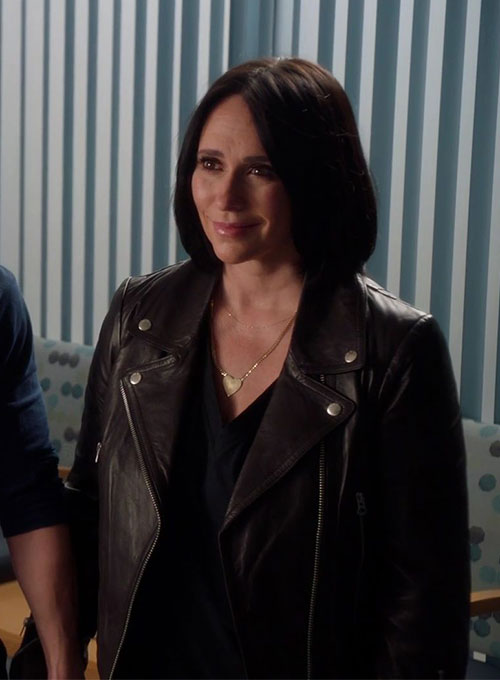 Jennifer Love Hewitt 9-1-1 Black Leather Jacket – alternate view