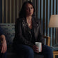 Jennifer Love Hewitt 9-1-1 Black Leather Jacket – close-up and worn views