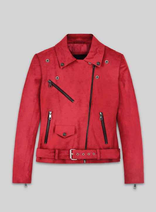 Jennifer Morrison Once Upon A Time Black Biker Leather Jacket – front view