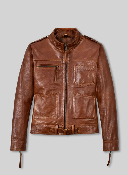 Jennifer Morrison Once Upon A Time Black Leather Jacket Style 2 – front view