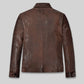 Jensen Ross Ackles Supernatural Season 7 Distressed Brown Leather Jacket – back view