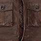 Jensen Ross Ackles Supernatural Season 7 Distressed Brown Leather Jacket – close-up and worn views