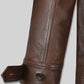 Jensen Ross Ackles Supernatural Season 7 Distressed Brown Leather Jacket – close-up and worn views